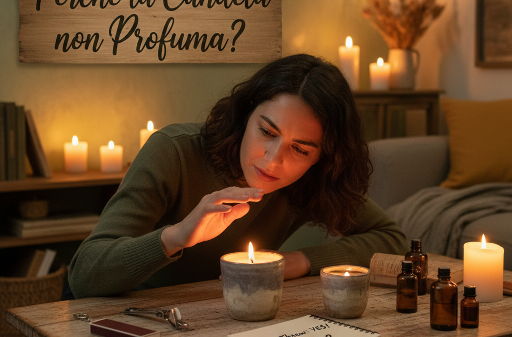 Creazione candele artigianali nel laboratorio di Tesori Colati"